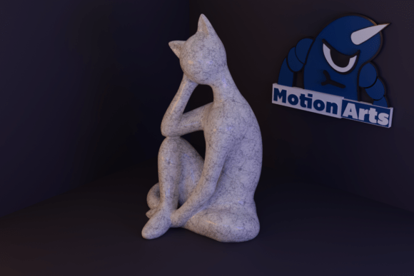 Capturing Feline Contemplation: Thinking Kitten Statue