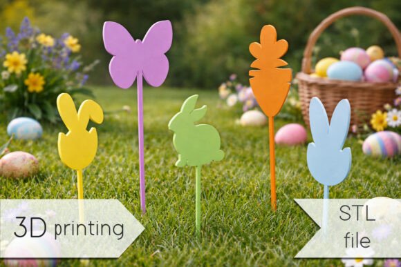 Charming Cute Easter Cake Topper STL for Kids Decor