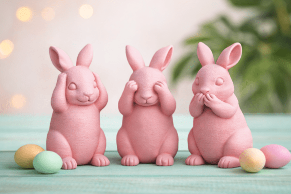 Easter Bunny Trio See Hear Speak No: A Whimsical Addition to Your Spring Decor