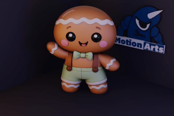 Fluffy Gingerbread Cookie 3D Model for Easy 3D Print