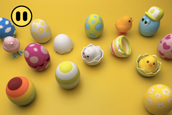 Printable Easter Eggs Set: 6 Openable Decorative Eggs